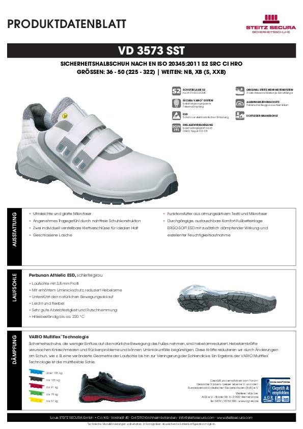 ESD Sicherheitshalbschuh S2 Steitz Secura VD 3573 SST XB 45