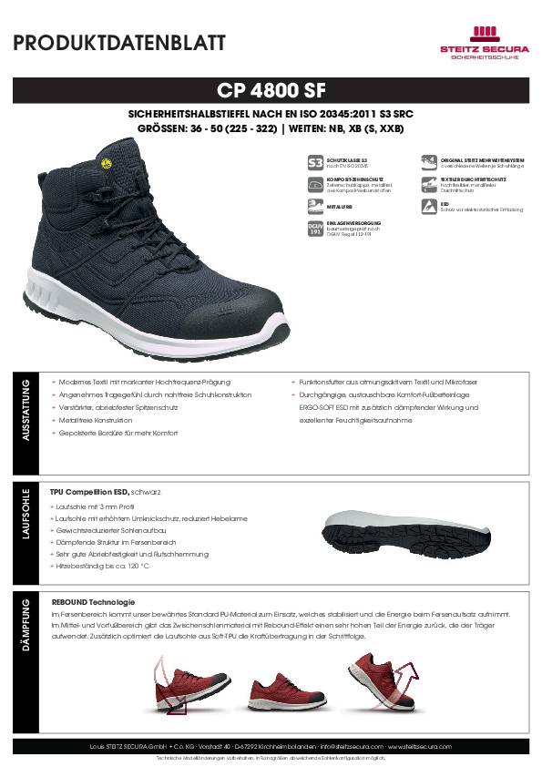 ESD Sicherheitshalbstiefel S3 Steitz Secura CP 4800 SF NB 38