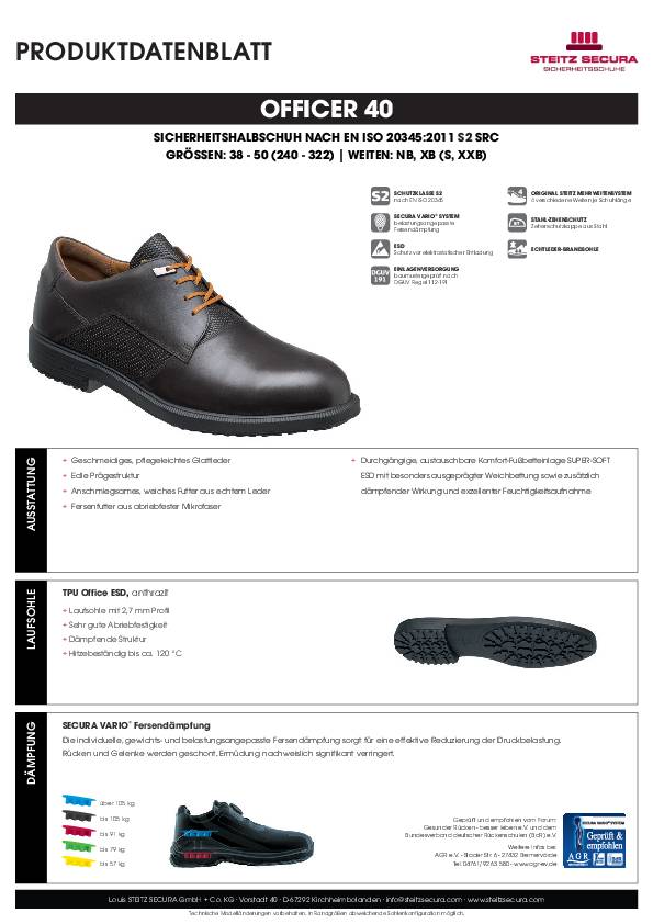 ESD Business-Sicherheitshalbschuh S2 Steitz Secura OFFICER 40 XXB 45