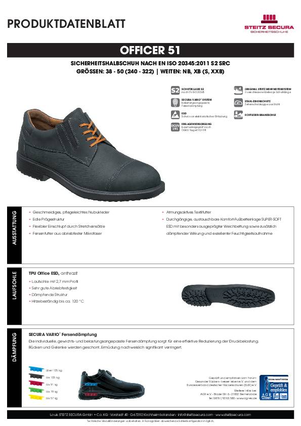 ESD Business-Sicherheitshalbschuh S2 Steitz Secura OFFICER 51 NB 42