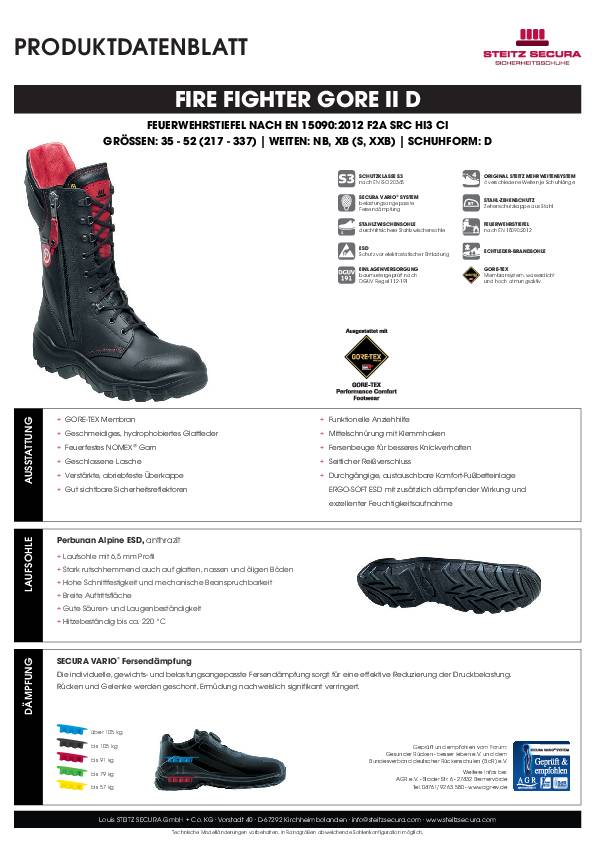ESD Feuerwehrstiefel S3 Steitz Secura FIRE FIGHTER GORE II D NB 44