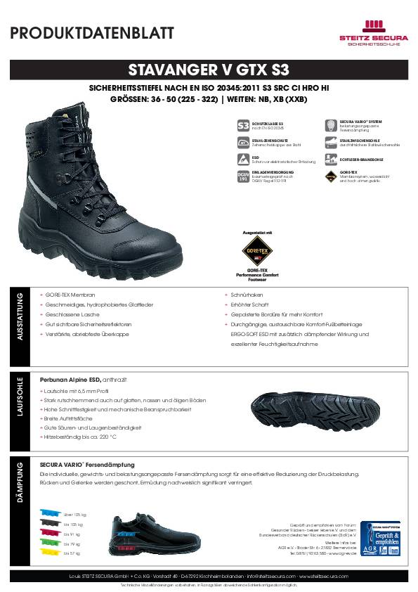 ESD Sicherheitsstiefel S3 Steitz Secura STAVANGER V GTX S3 XB 40