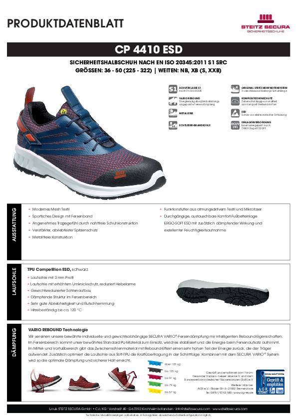 ESD Sicherheitshalbschuh S1 Steitz Secura CP 4410 ESD XXB 46