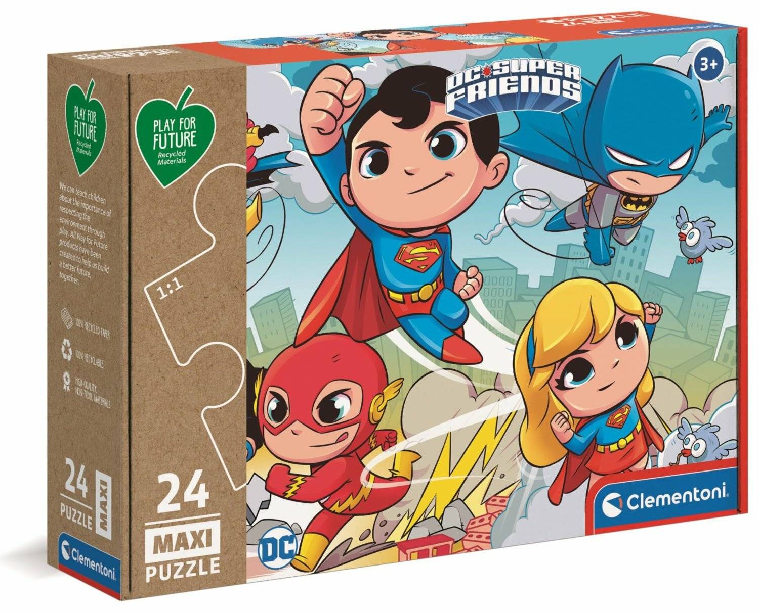 CLEMENTONI Play For Future Puzzle DC Super Friends MAXI 24 Teile