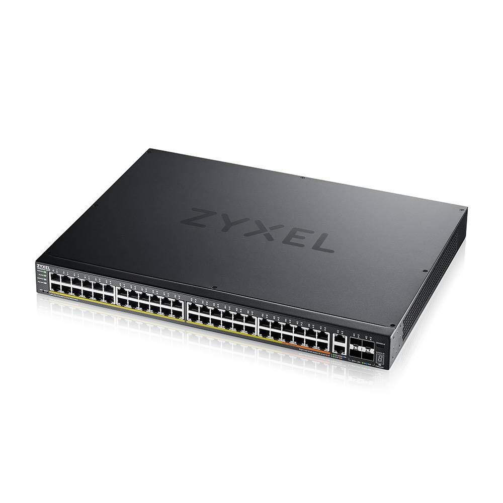 ZyXEL XGS2220 Series XGS2220-54FP - Switch - L3-Zugang, NebulaFLEX Cloud, 960 W - managed - 48 x Gigabit Ethernet + 6 x 10 Gigabit (Uplink)