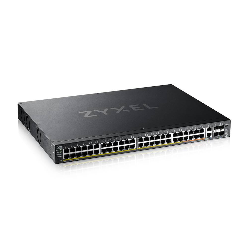 ZyXEL XGS2220 Series XGS2220-54FP - Switch - L3-Zugang, NebulaFLEX Cloud, 960 W - managed - 48 x Gigabit Ethernet + 6 x 10 Gigabit (Uplink)