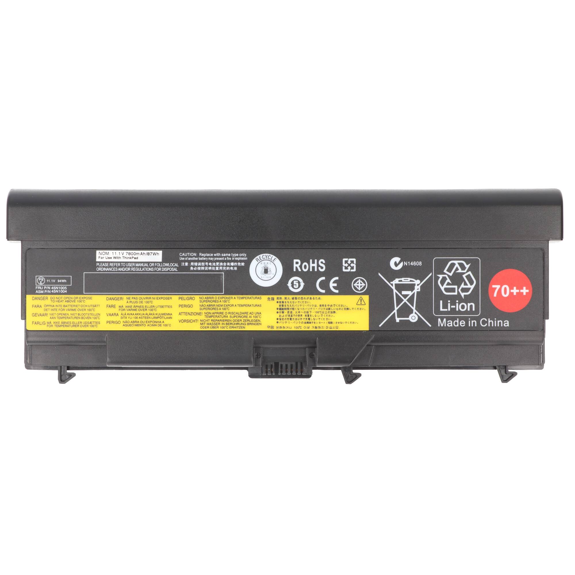 7800mAh Akku passend für Lenovo ThinkPad T440p, T540p, 57++, Li-ion, 11,1V, 87Wh