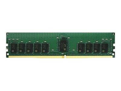 Grünes Computer-RAM-Speichermodul mit schwarzen Chips auf weißem Hintergrund