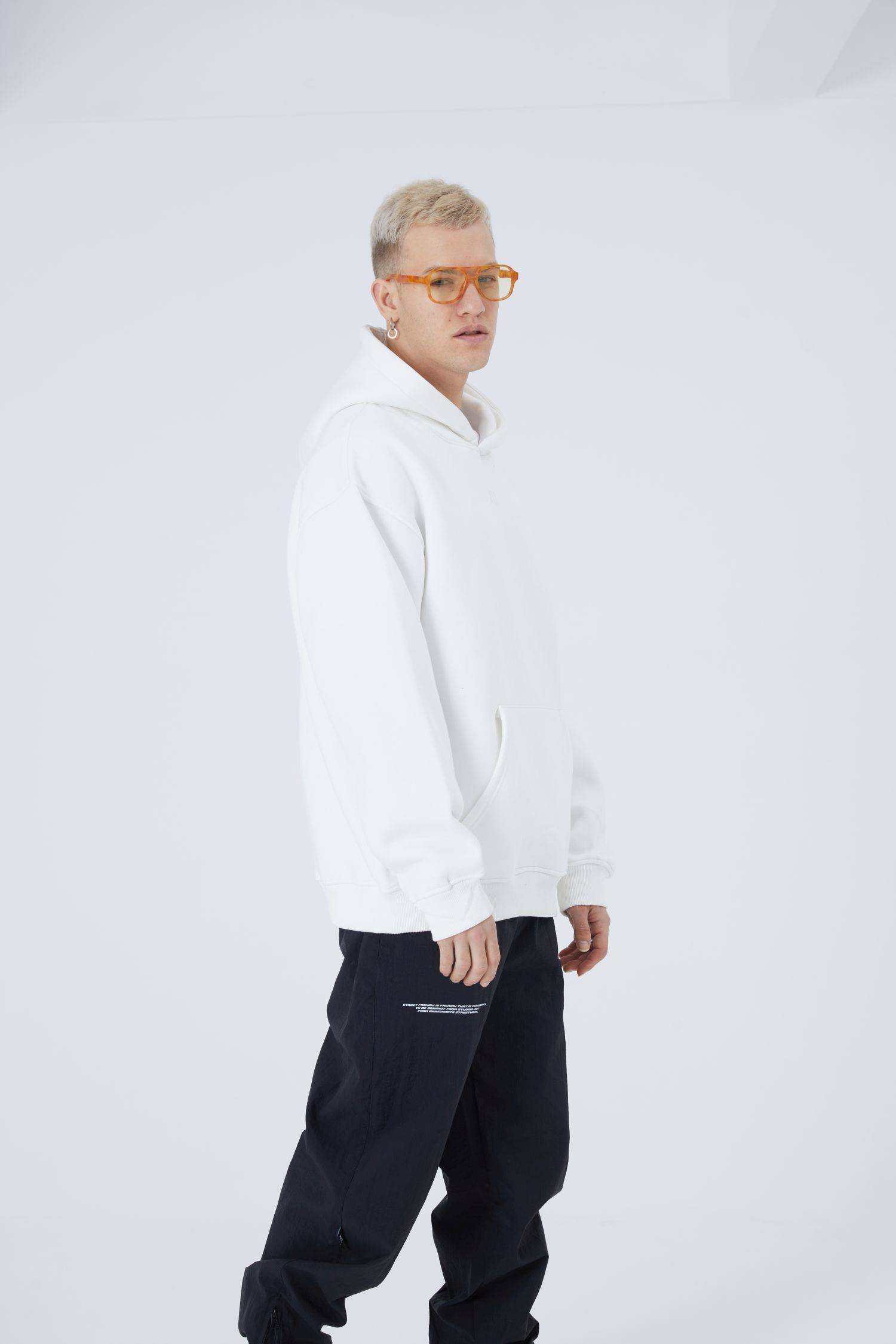 Ossy Homer Oversize Hoodie einfarbig Basic Cotton Premium Herren & Damen Kapuzenpullover Unisex XXL Weiß