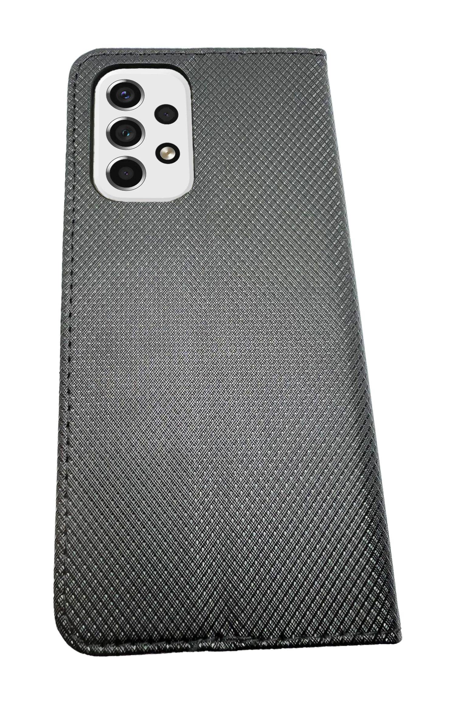 Hülle "Smart" kompatibel mit SAMSUNG GALAXY A54 5G Hülle Brieftasche Schutzhülle mit Standfunktion, Kartenfach Schwarz