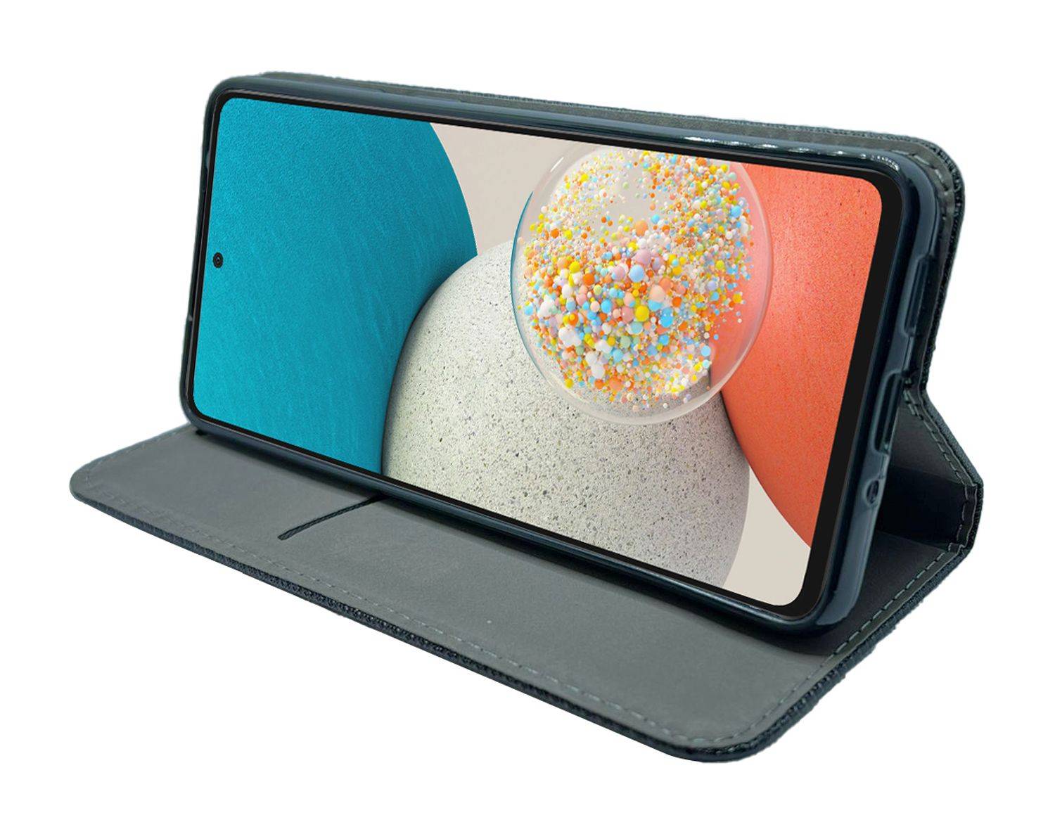 Hülle "Smart" kompatibel mit SAMSUNG GALAXY A54 5G Hülle Brieftasche Schutzhülle mit Standfunktion, Kartenfach Schwarz