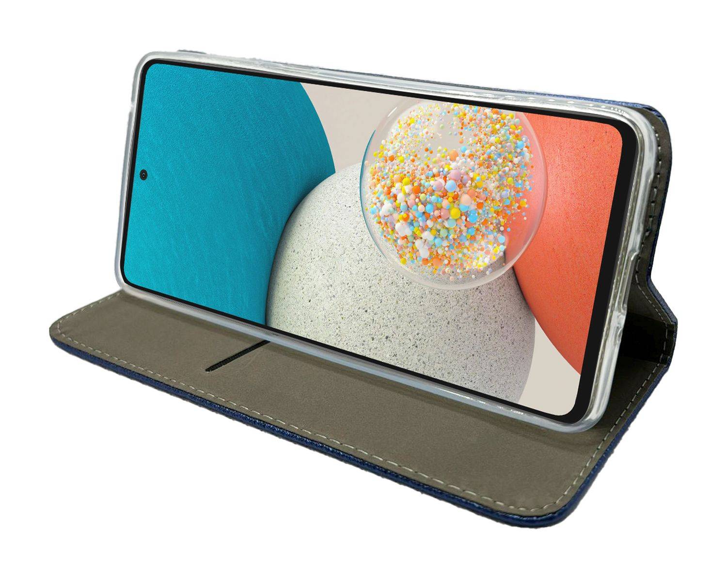 Hülle "Smart" kompatibel mit SAMSUNG GALAXY A54 5G Hülle Brieftasche Schutzhülle mit Standfunktion, Kartenfach Blau