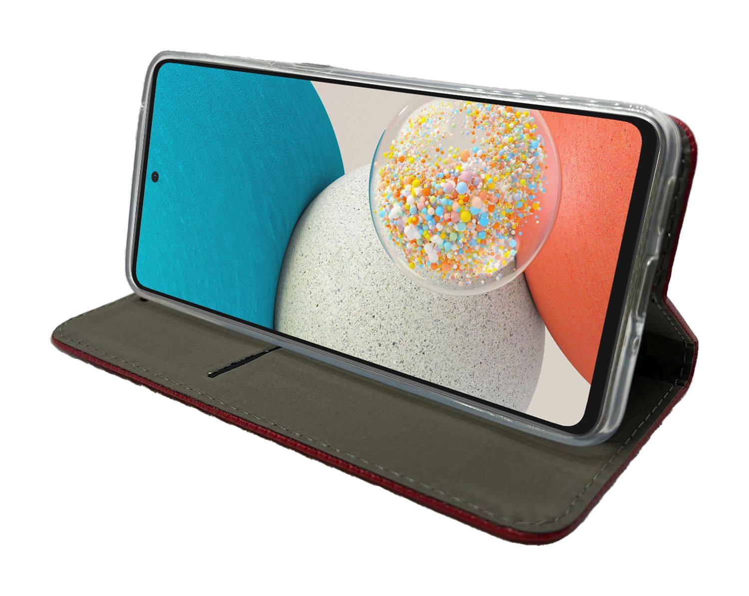 Hülle "Smart" kompatibel mit SAMSUNG GALAXY A54 5G Hülle Brieftasche Schutzhülle mit Standfunktion, Kartenfach Rot