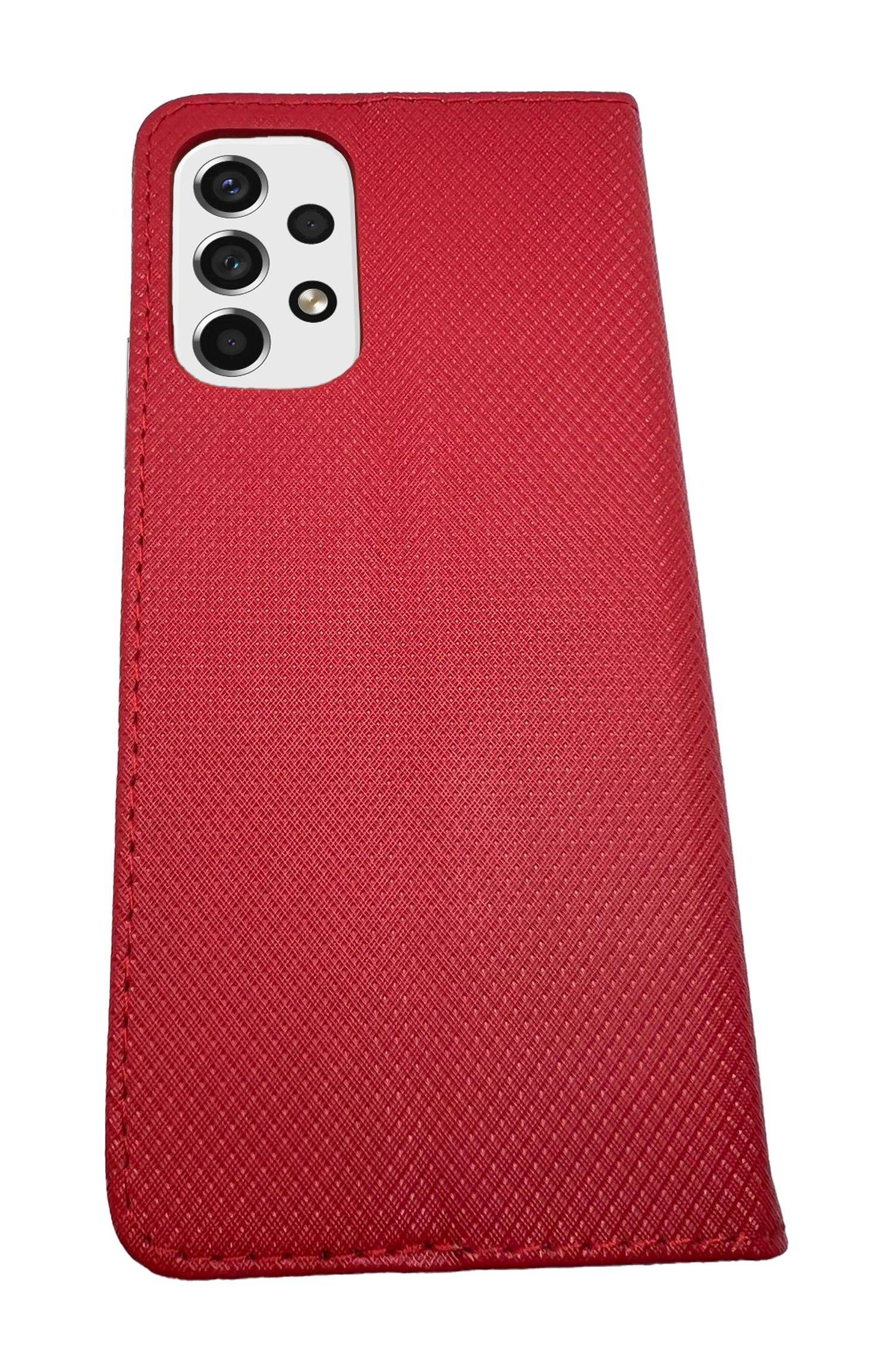 Hülle "Smart" kompatibel mit SAMSUNG GALAXY A54 5G Hülle Brieftasche Schutzhülle mit Standfunktion, Kartenfach Rot