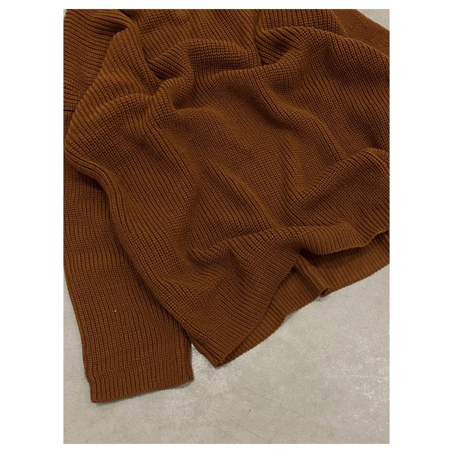 Männer Pullover mit Rollkragen, Drop Shoulder Oversize Fit Herren L Braun