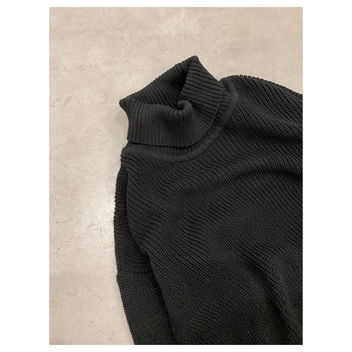 Männer Pullover mit Rollkragen, Drop Shoulder Oversize Fit Herren XL Schwarz