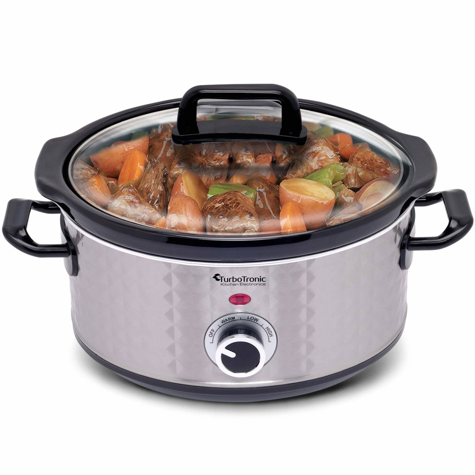 TurboTronic Slowcooker 3,5 Liter Schongarer mit Anbratfunktion & Warmhaltefunktion Langsamkocher Dampfgarer Schmortopf Gartopf Sous Vide Garer