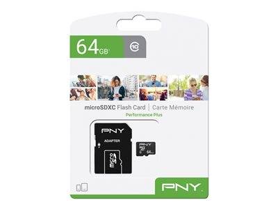 PNY Micro SD Card Performance Plus 64GB Komponenten Speicher Flash-Speicher