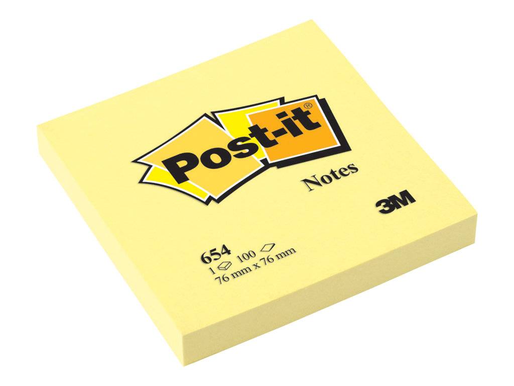 3M Post-it 654 - Notizen - 76 x 76 mm - 1200 Blatt (12 x 100)