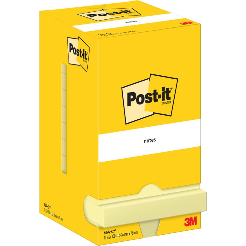 Post-it Haftnotizen Notes, 76 x 76 mm, gelb