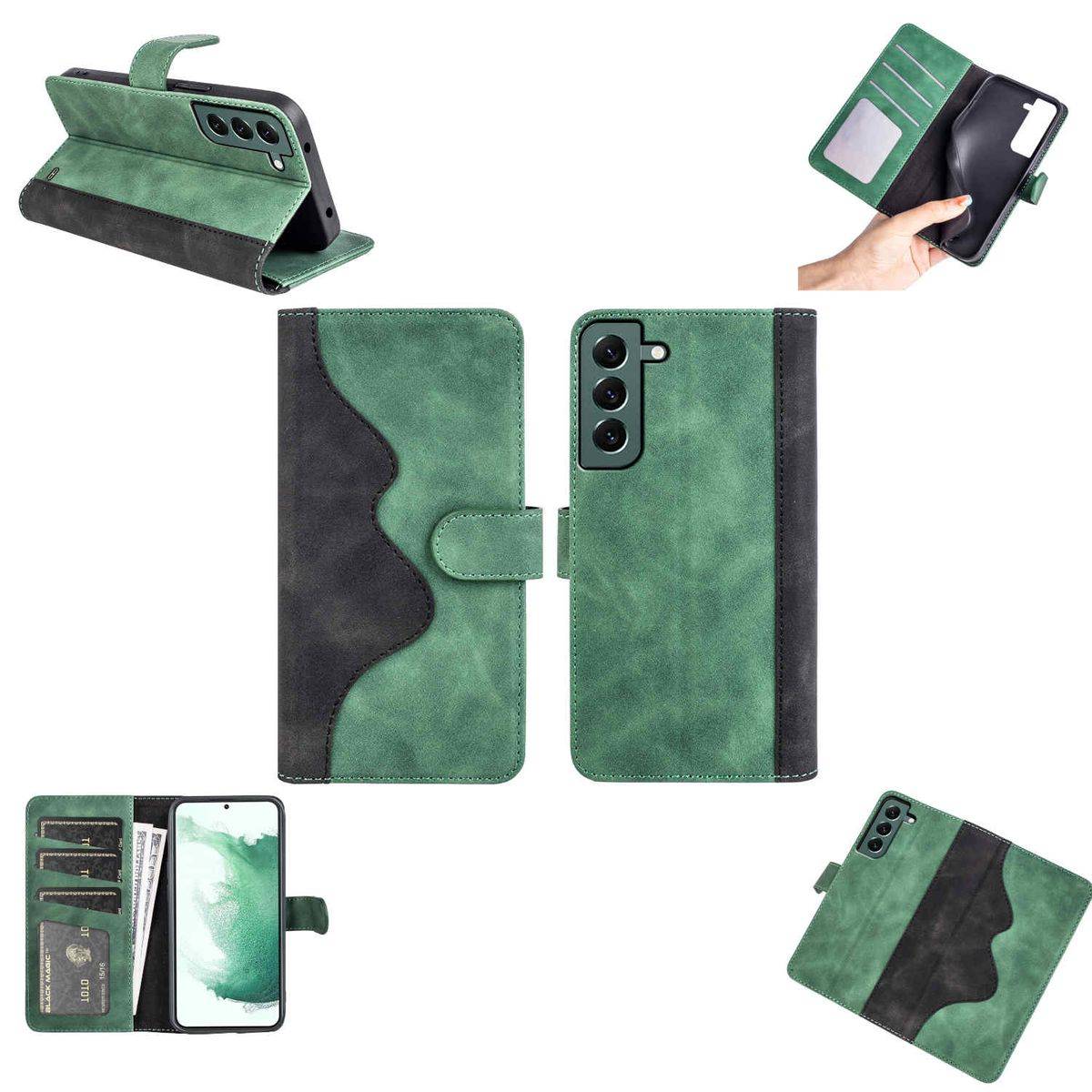 Für Samsung Galaxy S23 Plus Design Handy Tasche Wallet Premium Grün Schutz Hülle Case Cover Etuis Neu Zubehör