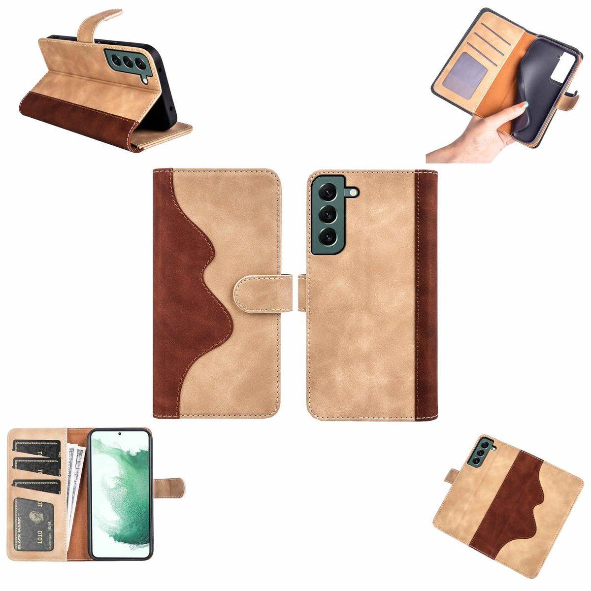 Für Samsung Galaxy S23 Plus Design Handy Tasche Wallet Premium Braun Schutz Hülle Case Cover Etuis Neu Zubehör