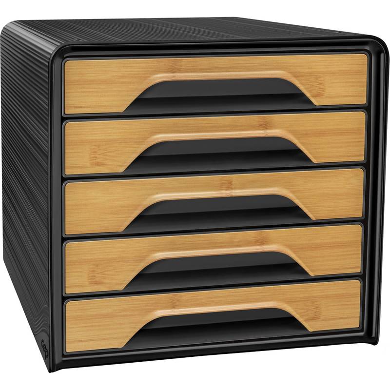 CEP Schubladenbox Smoove Silva, 5 Schübe, schwarz/Bambus