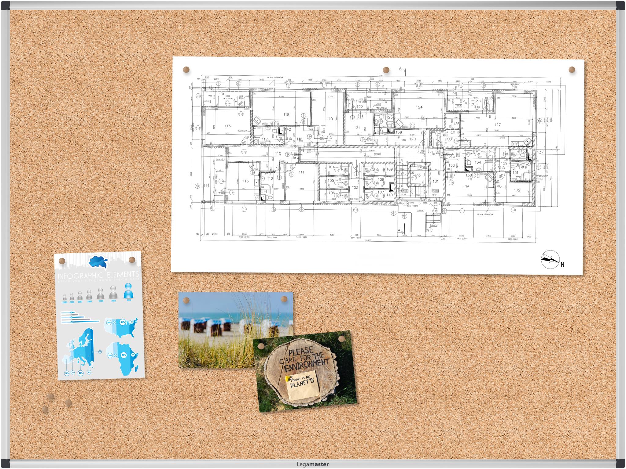 Legamaster UNITE Korktafel 90x120cm