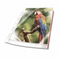 Durable Prospekthüllen A4 oben offen 10 Stück glasklar rot - Klarsichthülle - A4