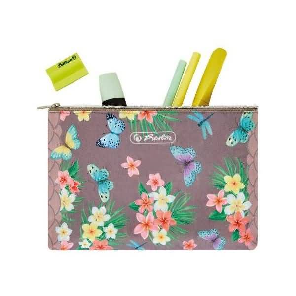 Schüleretui Faulenzer flach Ladylike Polyester 220x150mm Butterflies