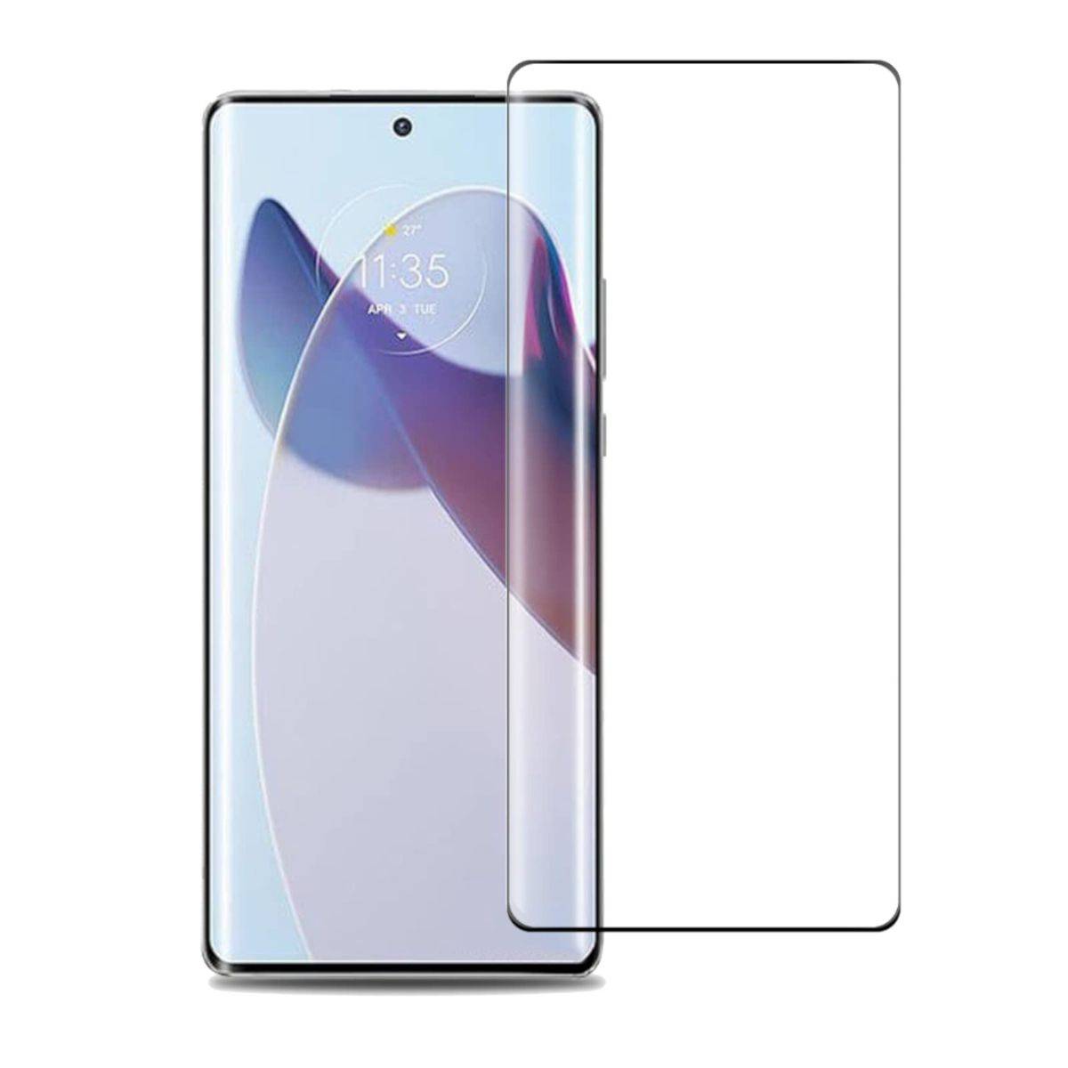 Für Motorola Moto X40 4D Premium 0,3 mm H9 Curved Hart Glas Panzer Schwarz Folie Schutz Hülle Neu