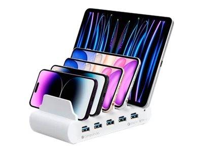 Compulocks 5 Port USB-C and USB-A Charging Dock with EU - Ladestation - 150 Watt - 10 Ausgabeanschlussstellen (5 x USB-C