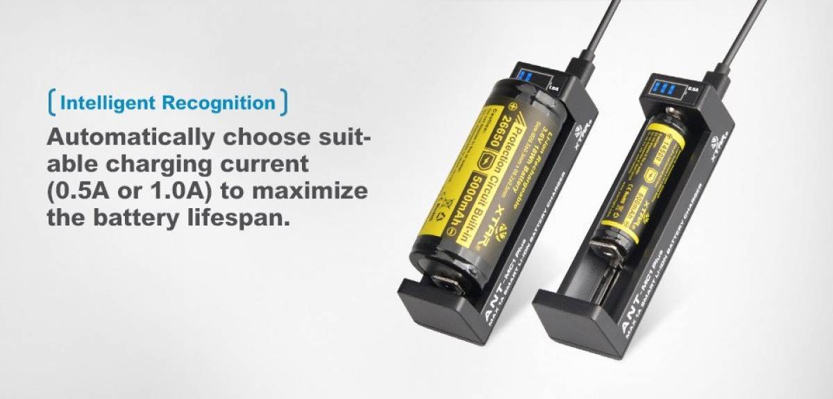 Xtar ANT MC1plus Ladegerät 18650 DISPLAY mit USB Ladekabel