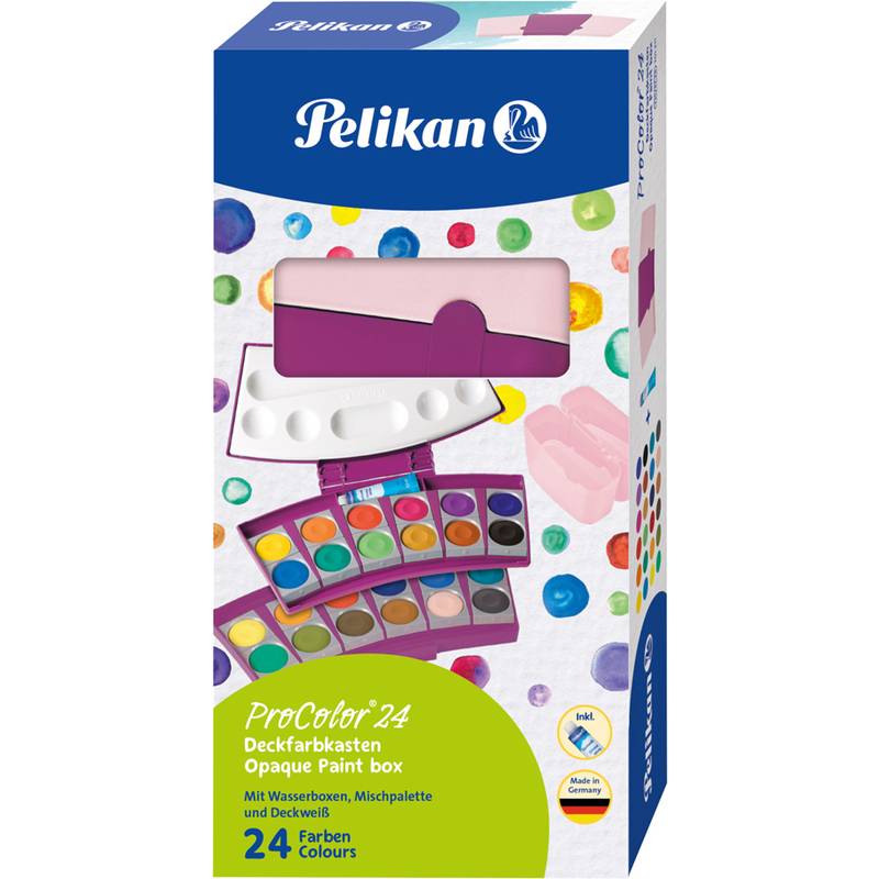 Pelikan Deckfarbkasten ProColor 735, 24 Farben, beere/rosa