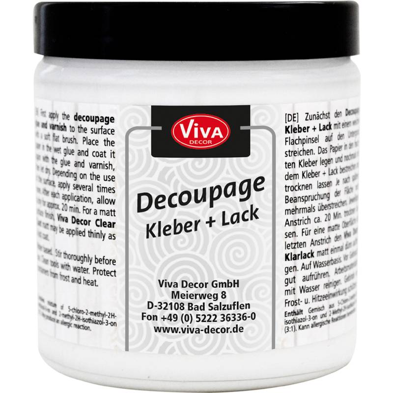 ViVA DECOR Decoupage Kleber + Lack, transparent, 250 ml