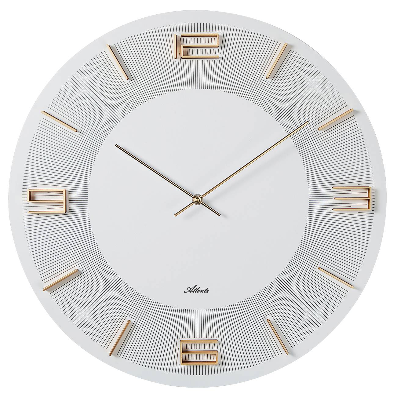 Atlanta Atlanta 4470/0 weiss/gold Wanduhr MDF-Gehäuse