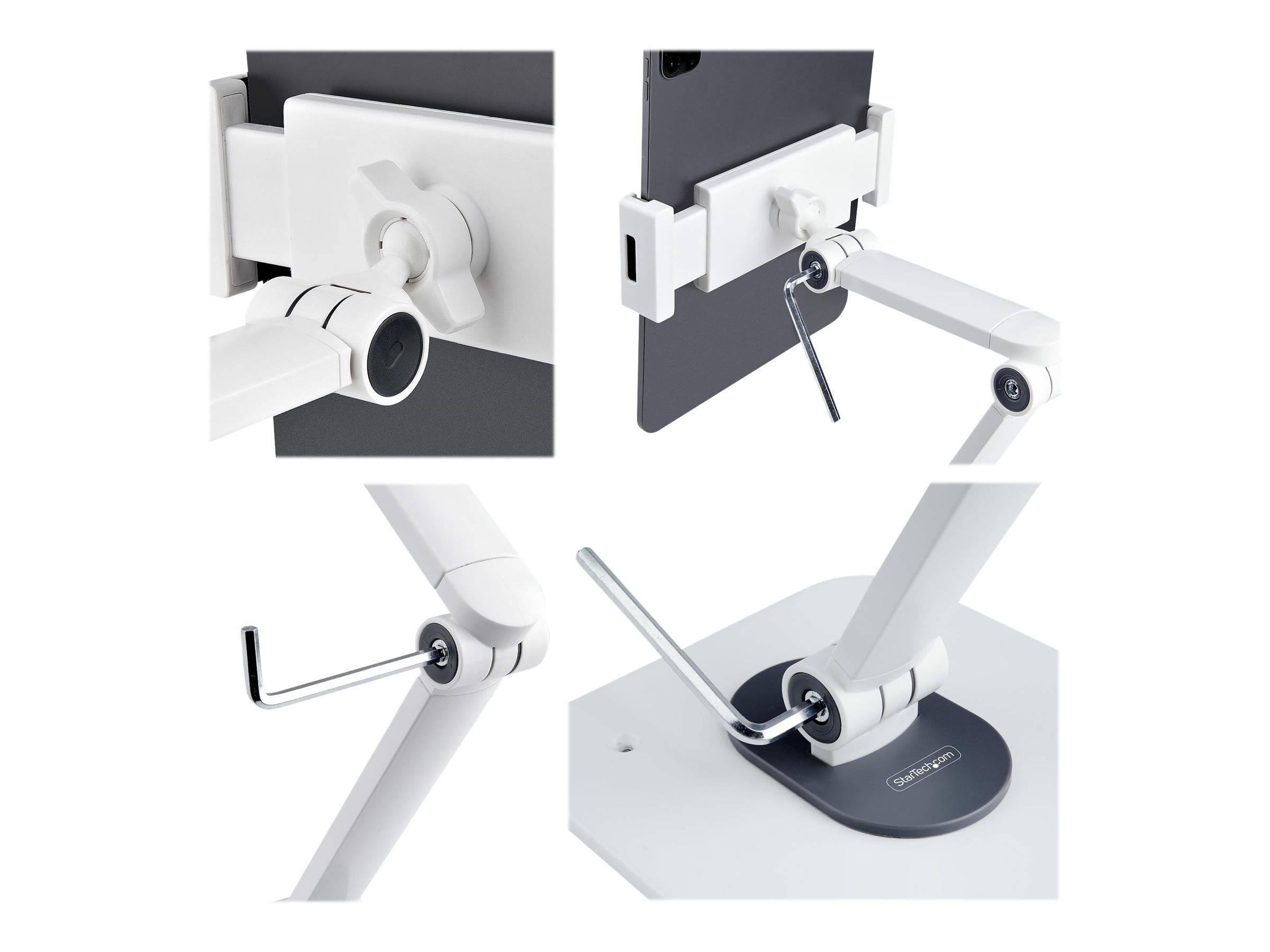 StarTech.com Adjustable Tablet Stand for Desk, Desk/Wall Mountable, Supports Up to 2.2lb, Universal Tablet Stand Holder