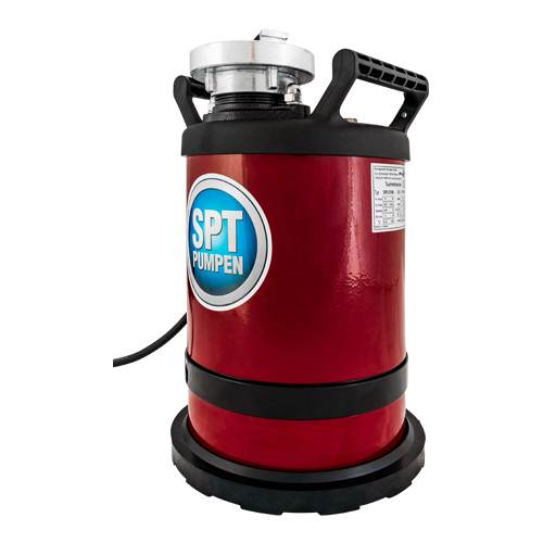 SPT PUMPEN SPR 370 W - Flachsauger-Tauchmotorpumpe (0,37 kW | 230V / 50 Hz | 230 L/min Fördermenge | 11m Förderhöhe)