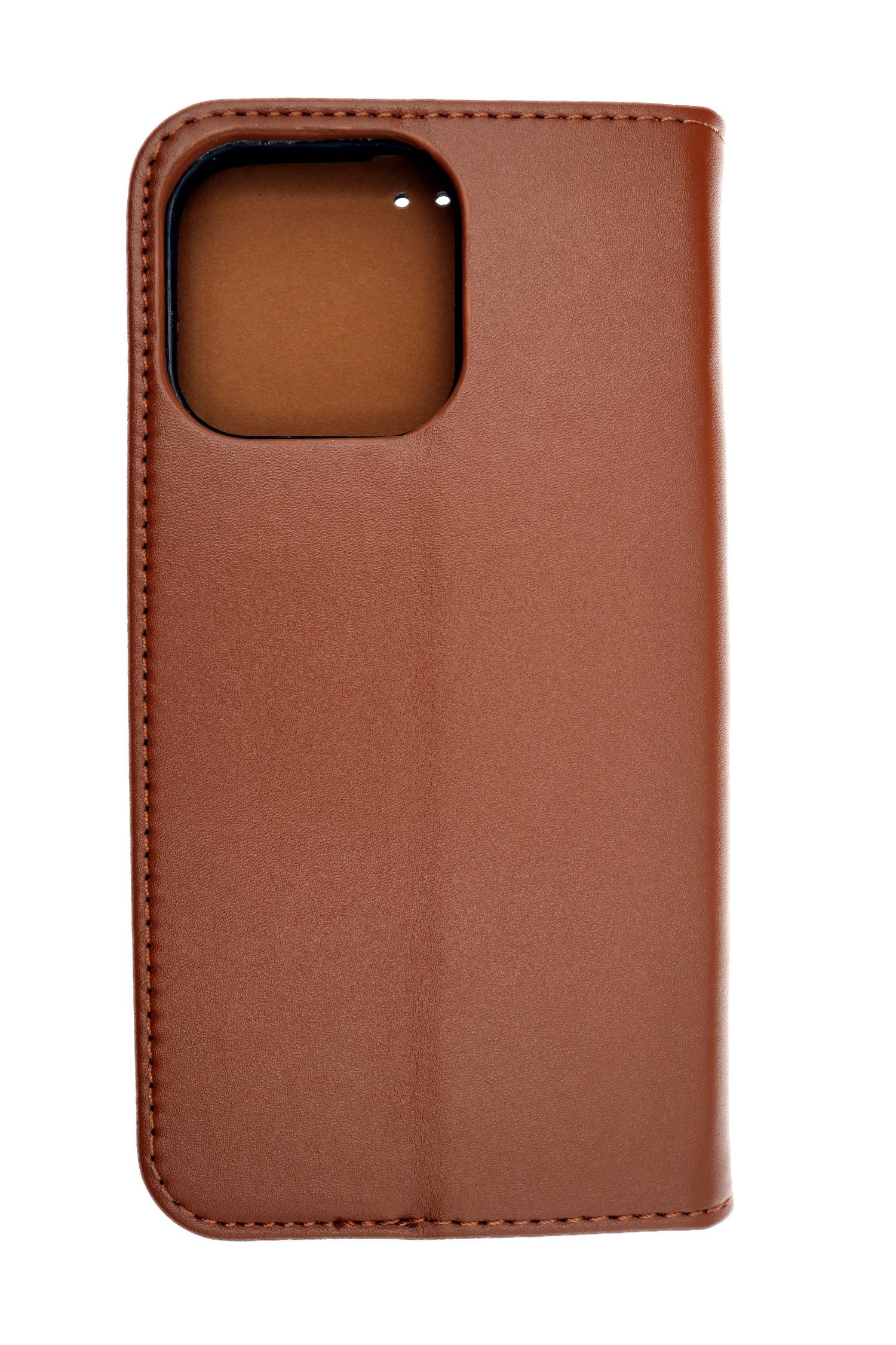 JAMCOVER Echtleder Cover Braun für Apple iPhone 13 Pro - Schutzhülle, Handytasche im Buchformat