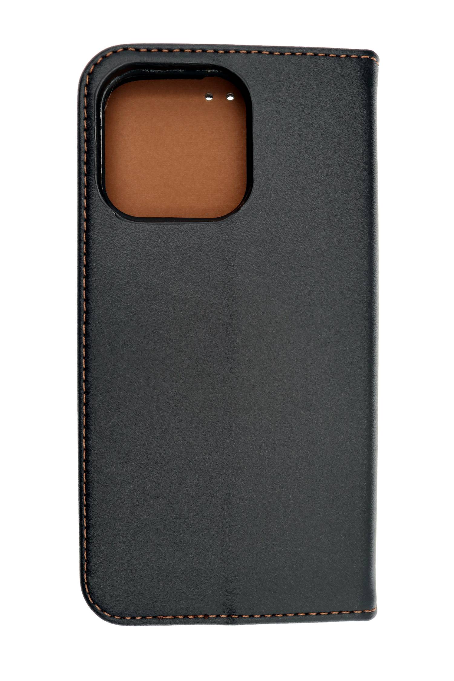 JAMCOVER Echtleder Cover Schwarz für Apple iPhone 13 Pro - Schutzhülle, Handytasche im Buchformat