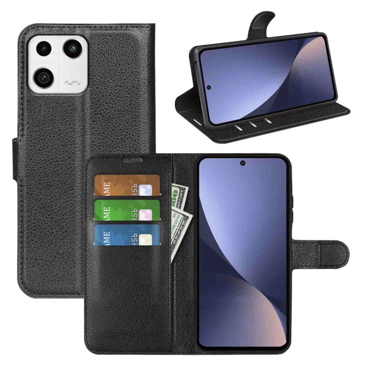Für Xiaomi 13 Handy Tasche Wallet Premium Schutz Hülle Case Cover Etuis Neu Zubehör Schwarz