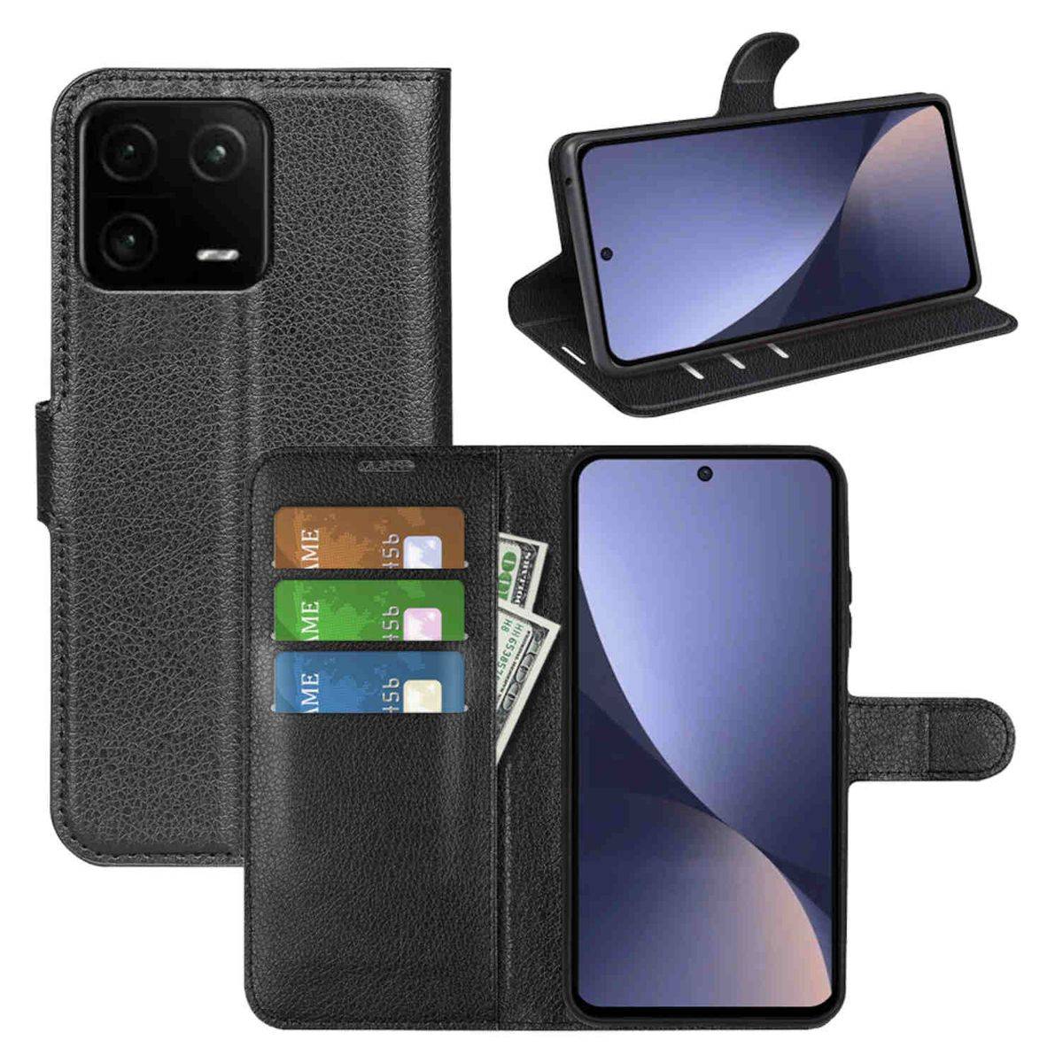Für Xiaomi 13 Pro Handy Tasche Wallet Premium Schutz Hülle Case Cover Etuis Neu Zubehör Schwarz