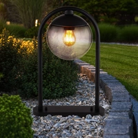 Außenstandleuchte Wegeleuchte Terrassen Lampe Außenbereich Stehlampe Glaskugel, IP44 Retro, Metall schwarz rauchfarben, 1x E27 Fassung, HxBxÜ 50x20 Außenstandleuchte Wegeleuchte Terrassen Lampe Außenbereich Stehlampe Glaskugel, IP44 Retro, Metall schwarz rauchfarben, 1x E27 Fassung, HxBxÜ 50x20