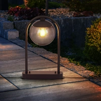 Außenstandleuchte Wegeleuchte Terrassen Lampe Außenbereich Stehlampe Glaskugel, IP44 Retro, Metall schwarz rauchfarben, 1x E27 Fassung, HxBxÜ 50x20 Außenstandleuchte Wegeleuchte Terrassen Lampe Außenbereich Stehlampe Glaskugel, IP44 Retro, Metall schwarz rauchfarben, 1x E27 Fassung, HxBxÜ 50x20