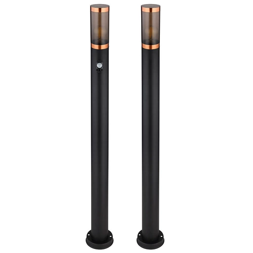 Standleuchte Außenbeleuchtung Stehleuchte rauch Kupfer Außen mit Bewegungsmelder Garten Edelstahl, Kunststoff, 1x E27, DxH 7,6x110 cm, 2er Set Standleuchte Außenbeleuchtung Stehleuchte rauch Kupfer Außen mit Bewegungsmelder Garten Edelstahl, Kunststoff, 1x E27, DxH 7,6x110 cm, 2er Set