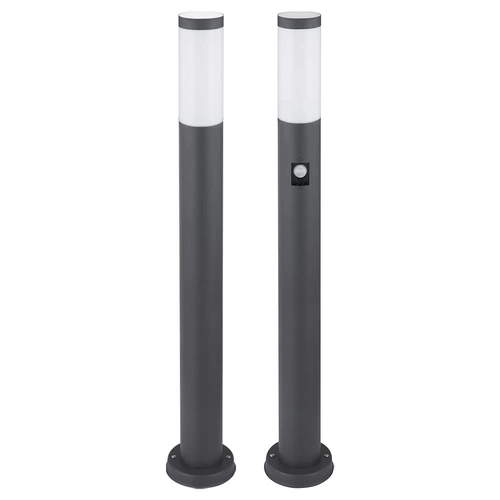 Gartenlampe mit Bewegungsmelder anthrazit Gartenstehlampe Edelstahl E27 Wegeleuchte Garten, opal, 1x E27 Fassung, H 80 cm, 2er Set Gartenlampe mit Bewegungsmelder anthrazit Gartenstehlampe Edelstahl E27 Wegeleuchte Garten, opal, 1x E27 Fassung, H 80 cm, 2er Set