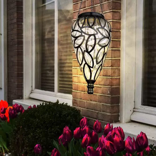 Solarlampe Gartendeko Hängeleuchte Außenlampe hängend LED Solarleuchte, im Tropfen Design, Metall schwarz, Kunststoff klar, 16x LED, DxH 13,5x 50 Solarlampe Gartendeko Hängeleuchte Außenlampe hängend LED Solarleuchte, im Tropfen Design, Metall schwarz, Kunststoff klar, 16x LED, DxH 13,5x 50