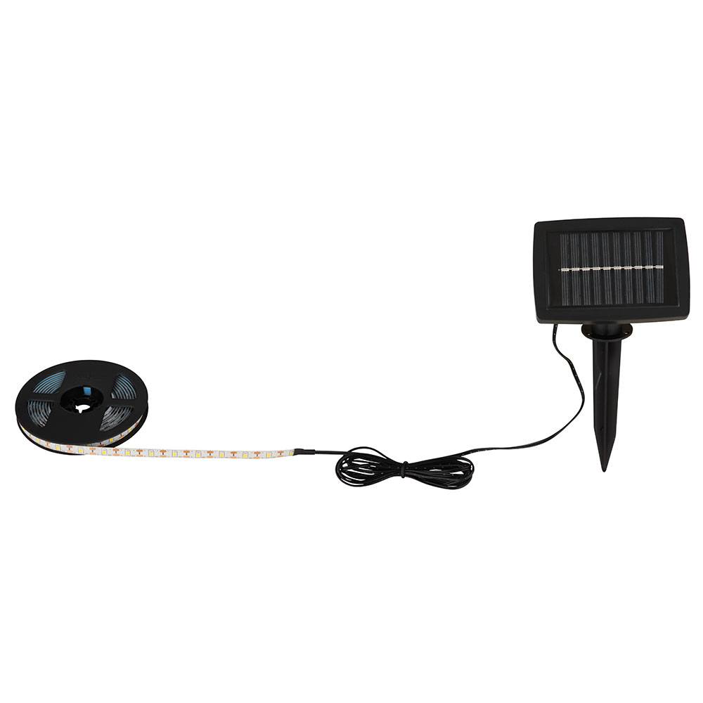LED Lichterkette Solar Solarlichterkette mit Erdspieß Steckleuchte LED Stripe Garten, schwarz, Schalter, Akku, 6500K, L 300 cm