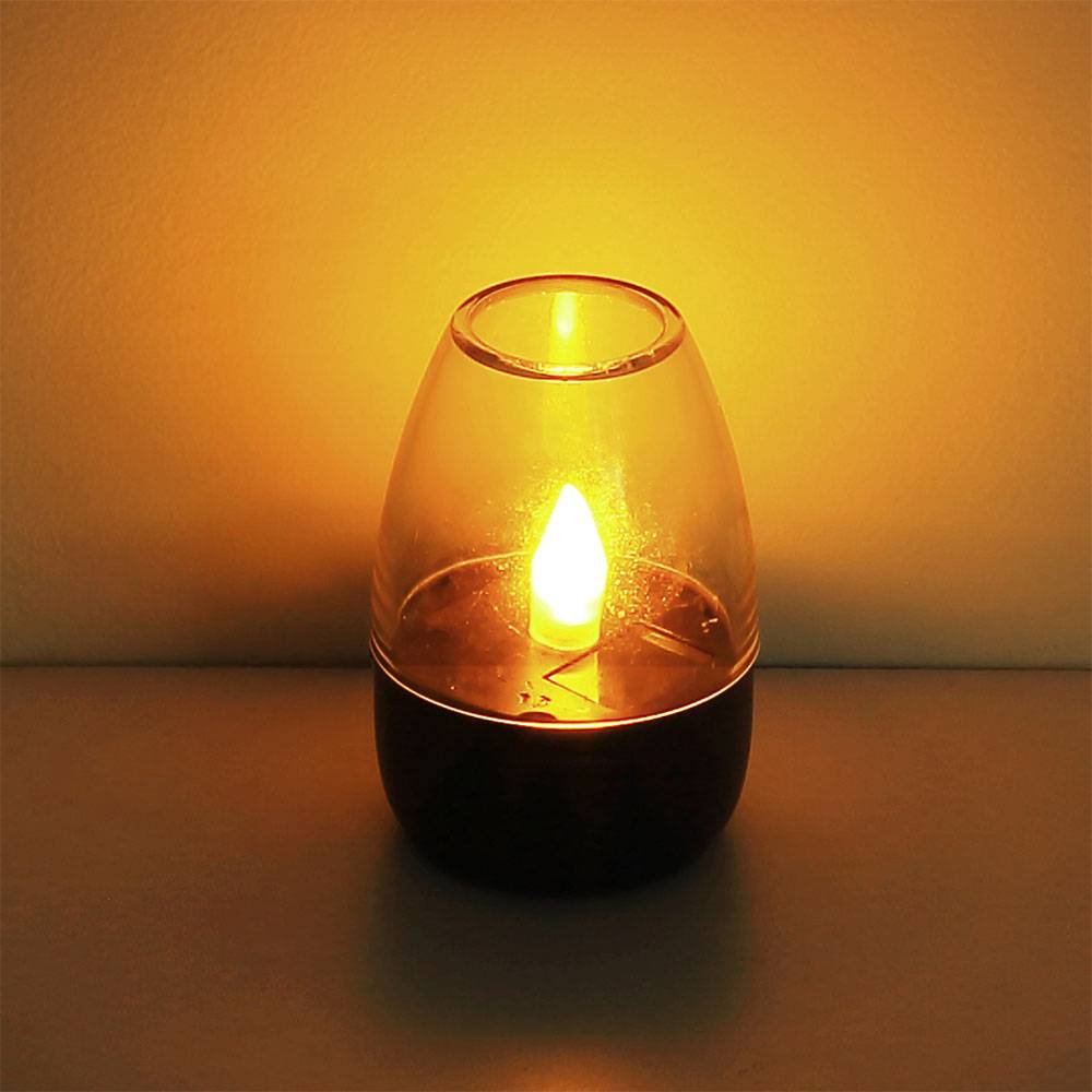 LED Solar Tischleuchte Solardeko Garten Dekolicht Wetterfest, Terrasse Akku IP44 Edelstahl grau klar, LED warmweiß, DxH 6x9cm