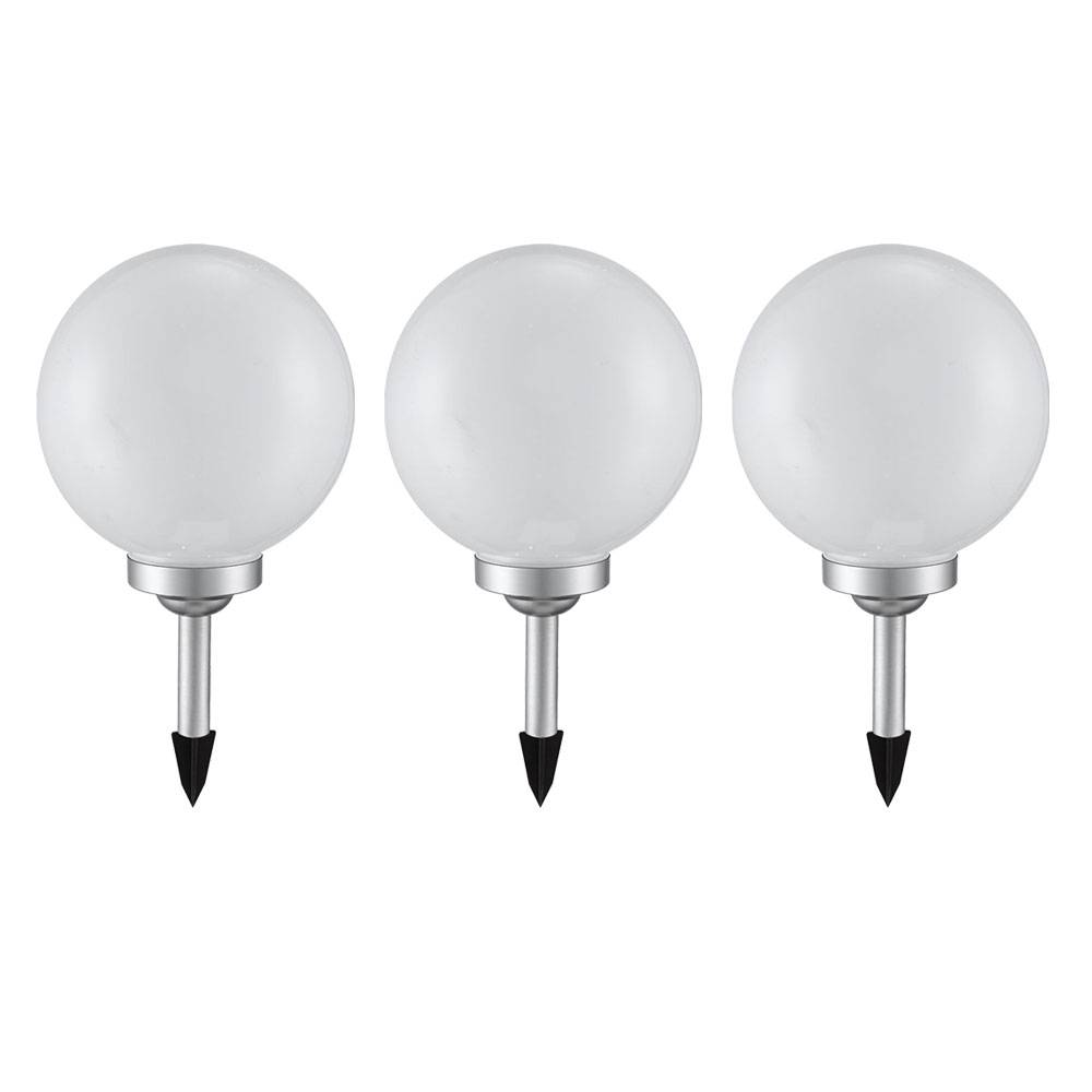 3er Set Solarleuchten Kugeln Garten LED Gartendeko Solarkugel für Außen Steckleuchte 20 cm Kugelleuchte Solar, Leuchtdauer ca. 6-8 Stunden, DM 20 cm